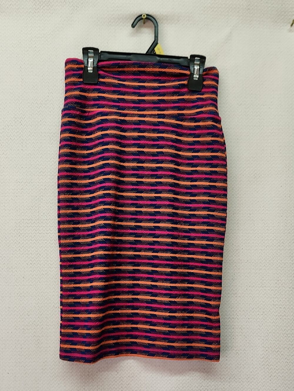 🚨2/$25 or 5/$50🚨LuLaRoe Navy, Pink & Orange Striped Pencil Skirt